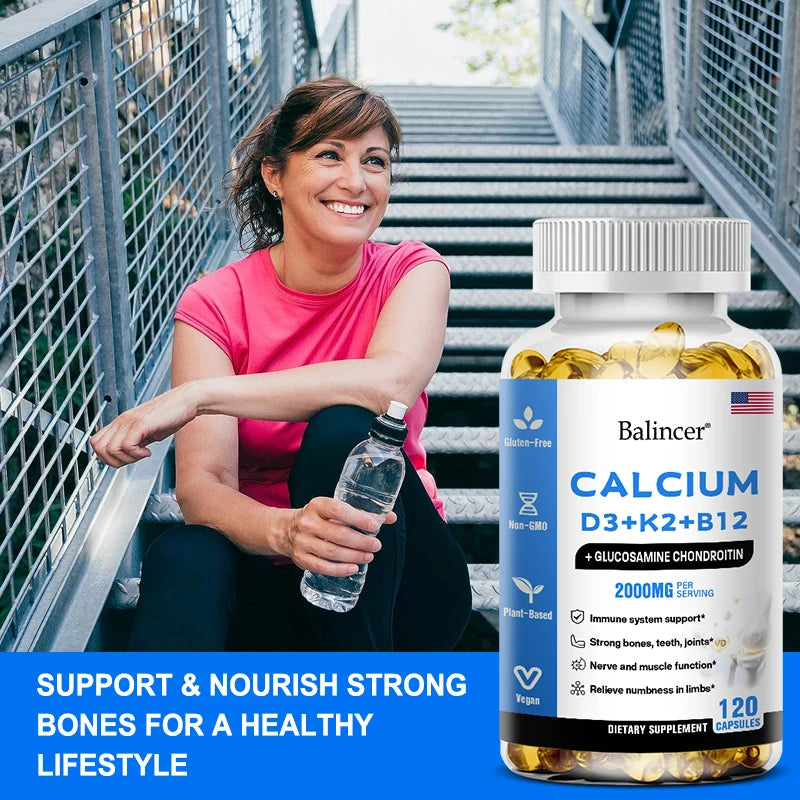 Gttend Calcium Supplement with Vitamins D3+K2+B12