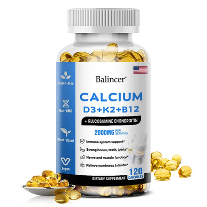 Gttend Calcium Supplement with Vitamins D3+K2+B12