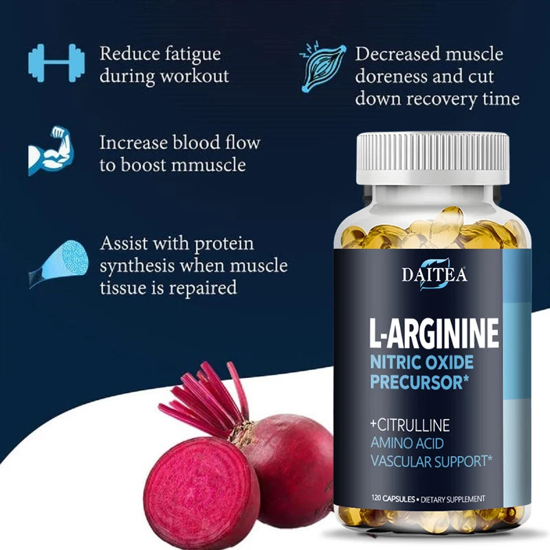 Gttend L-Arginine Supplement - For energy, strength and endurance support during exercise | Muscle Mass, Non-GMO