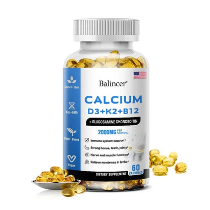 Gttend Calcium Supplement with Vitamins D3+K2+B12