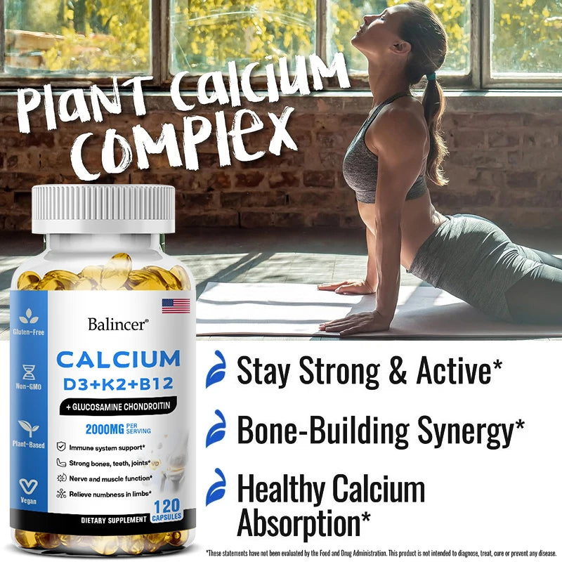 Gttend Calcium Supplement with Vitamins D3+K2+B12